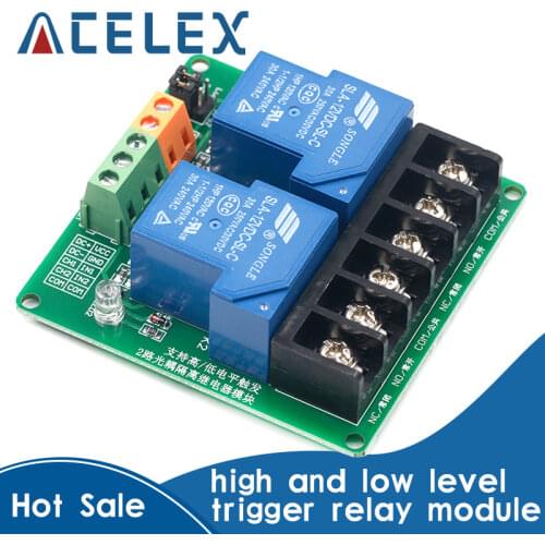2-way 30A high and low level trigger relay module 5V smart home automation control