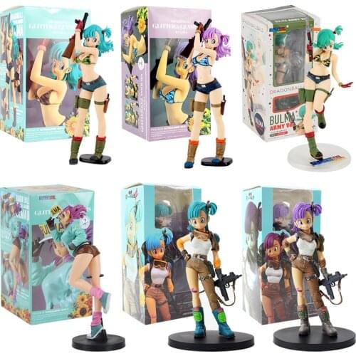20-26cm Anime Dragon Ball Z Gals Bulma Statue PVC Action Figure Collection Model Doll Toys