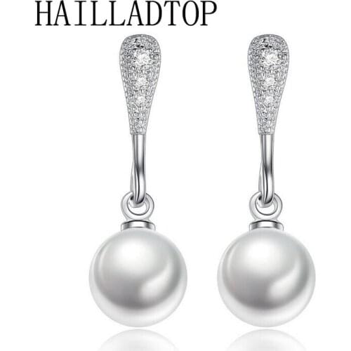 2021 Christmas Gift For Women Girl Long Dangle Earrings ABS Pearl Brinco Fashion Bijoux New Arrival Brincos HAILLADTOP Jewelry