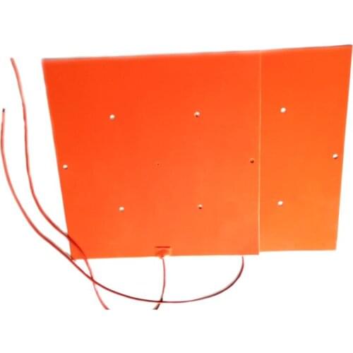 230V 1000W 500*500*1.5mm Silicone Heater for 3d printer adhesive 1 side 7 holes on pad 1000mm lead wire