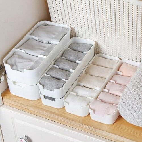 3/5 Grids Underwear Storage Organizer Socks Bra Storage Box for Bedroom Wardrobe Organizers Desktop Sundries Container Basket