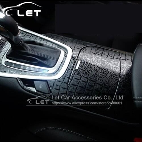 3D car simulation faux crocodile skin leather car wrap vinyl film retro crack design interior decoration