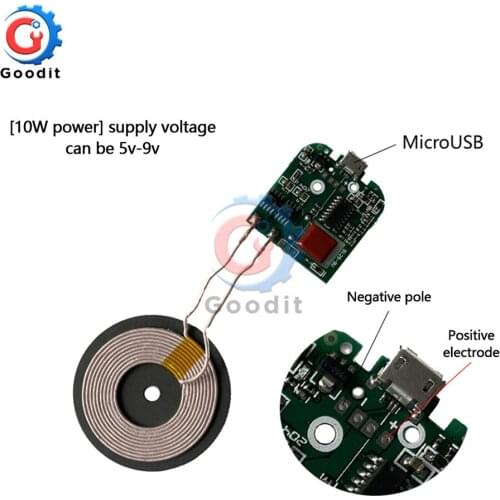 5V 12V 15W High Power Fast Charging Wireless Charger Transmitter Module MICRO-USB+Coil Universal for Phone Battery