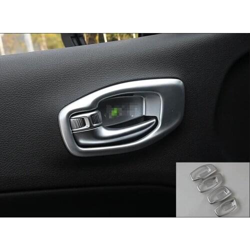 For Jeep Compass 2017 2018 2019 2020 Accessories Car stylig ABS Door Handle Frame Cover Trim Inner Door Bowl Trim Cover Interior