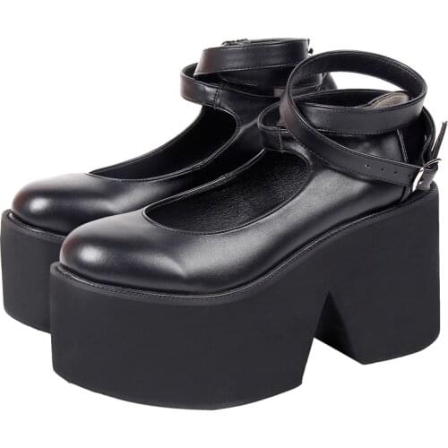 Angelic imprint woman girl lolita cosplay punk shoes lady high heels wedges Pumps women dress party shoes new style heel 8190 PU