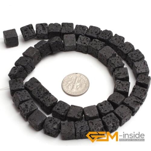 8mm square shape lava stone beads natural stone beads loose beads for jewelry making beads strand 15 inches ( 38 cm ) wholesale