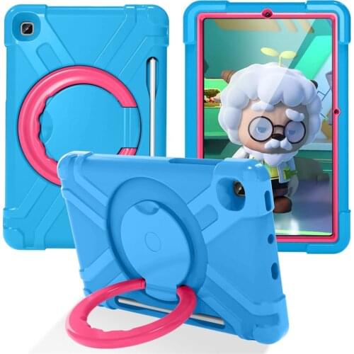 360 Rotation Handle Stand Tablet Case For Samsung Galaxy Tab S6 Lite 10.4 P610 P615 Shockproof Full Body Kids Safe Back Cover