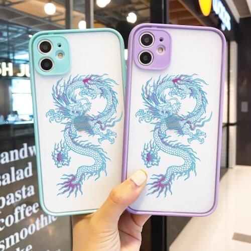 ZUIDID Dragon Pattern Phone Case For iPhone X XR XS 11 12 Pro Max 6Plus 7 8 Plus SE20 Fashion Animal Hard PC Back Cover Fundas