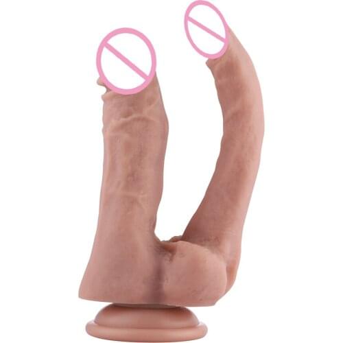 Hismith 18.5 cm Double Dildo Silicone Penis for Premium Sex Machine,4 cm Diameter Intermediate Double Silicone Dildo