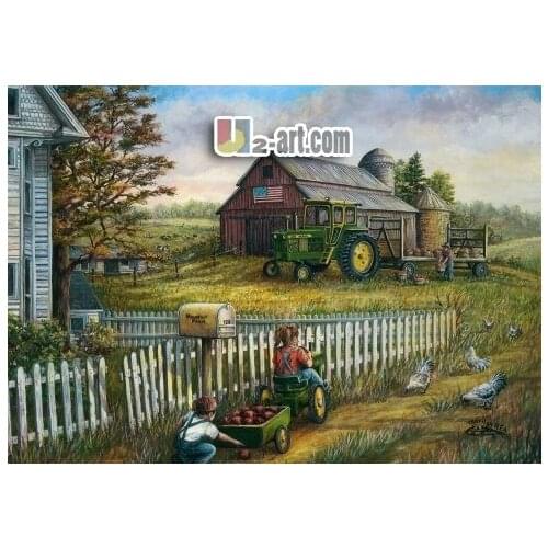 Canvas Prints (Happy Farm) Free shipping ornament gift canvas oil painting fine art picture printing for baby room Dd-6-FJ(196)