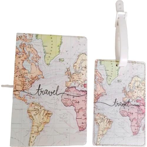 Creative Travel Passport Cover Luggage Tag Set PVC Label Bag Letter Men Women ID Address Holder Portable Travel Accessories
