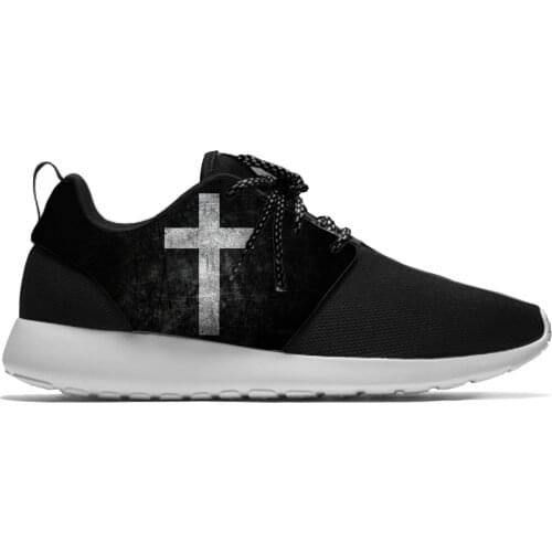 Cross Jesus Christ Christian Personality Funny Sport Running Shoes Casual Breathable Lightweight 3D Print Men Women Sneakers