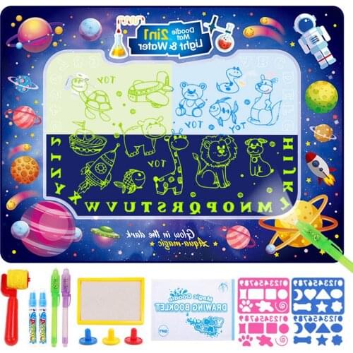 Magic Water Drawing Mat Coloring Doodle Mat with Magic Pens Montessori Toys Painting Board Educational Toys for Kids