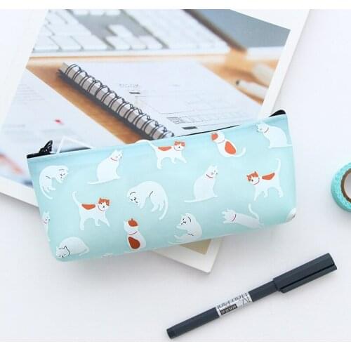 Cute Silicone Pencil Box School Bags Kawaii Cat Pencil Case Etui Trousse Scolaire Pen Case For Girls Korean Stationery