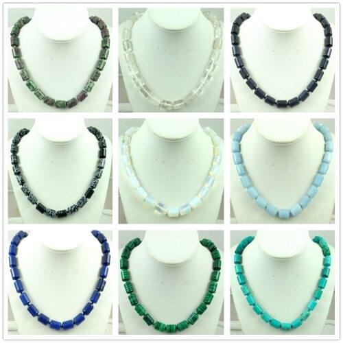 Fashion Natural Pink Quartz Onyx Opal Tiger Eye Stone Pendants Chains Handmade Gem Jewellery Necklace For Women Fine Jewelry P35