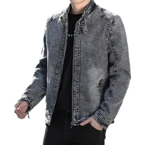 Men Denim jacket Brand Fashion Bomber Denim Jackets Mens Casual Cowboy Embroidered 4XL Coat Streetwear Male