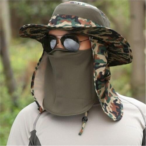 Mens Fishing Hunting Camping Anti Mosquito Camouflage Hat Summer Outdoor Mosquitoes Insect Protection Tactical Bonnie Cap Topee