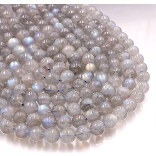 Natural stones labradorite round beads blue shine grey moonstone perles For Jewelry Making DIY Bracelet woman gift Necklace