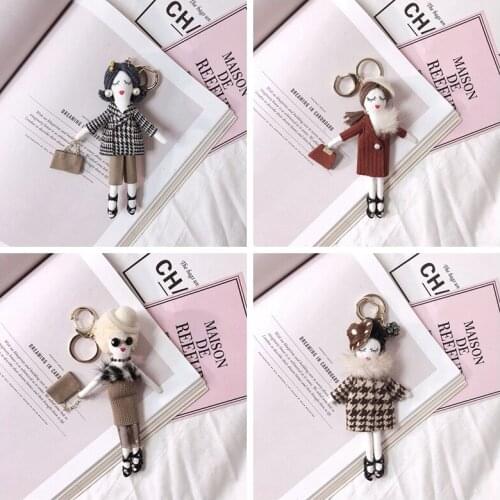 2020 New Women Handmade Bag Pendants Creative DIY Key chains Lady Car Charms Girls Dolls Bag Fashion Key Ring Decorations BD901