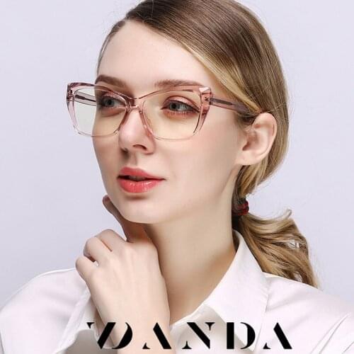 Women Anti Blue Light Glasses Cat Eye Ladies Eyeglasses 2020 Computer Anti Reflective UV Corrective Lenses Brand Glasses Frame