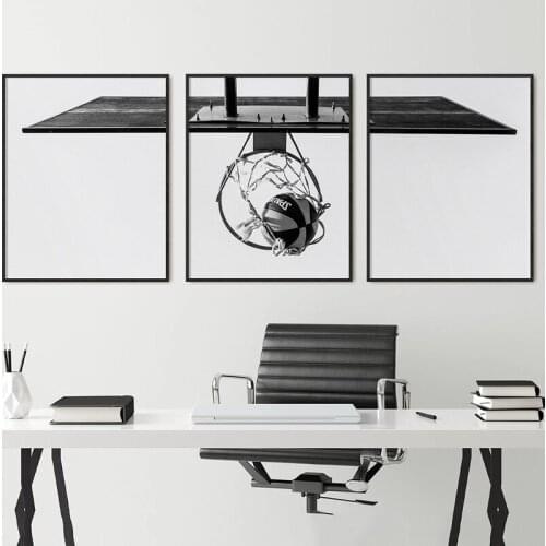 Basketball Hoop Black White Canvas Painting Posters and Prints Wall Art Picture Basketball Lovers Gift Boys Teen Room Home Decor