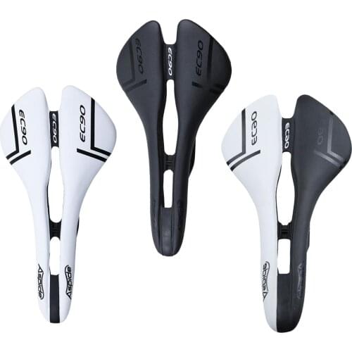 Premium Carbon Fiber Padded Bike Seat Cushion Lightweight Bicycle Saddle 280x143mm Rail Road/MTB Bicycle Seat White Black