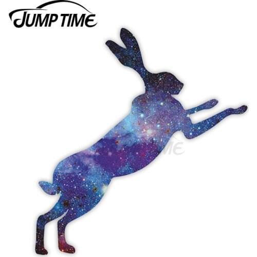 Jump Time Space Hare Vinyl Stickers Rabbit Cool Sticker Laptop Luggage JDM Decal Car Wrap Bumper Trunk Truck Graphics