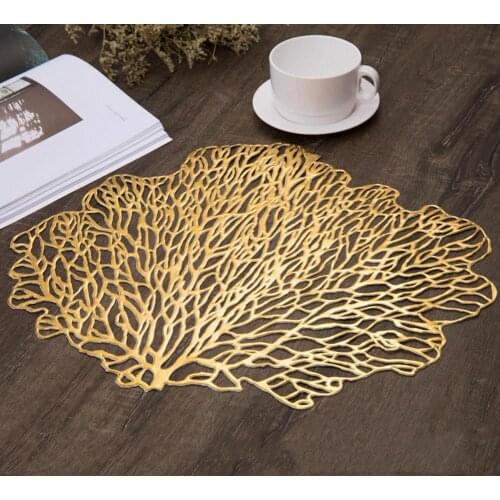 1PCS PVC Hollow Insulation CoasterTable Mats Home Christmas Wedding Decor Heat Resistant Placemat For Dining Table