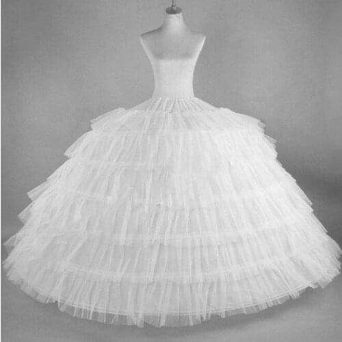 YiMinpwp 6 Rings Ball Gown Bridal Petticoat Ruffles Puffy Underskirts Bridal Dresses Plus Size Crinoline Petticoats