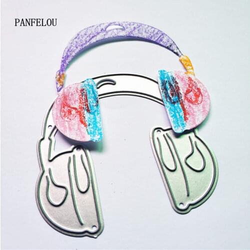 PANFELOU headphones paper die metal craft stencils punch cuts dies cutting die Scrapbooking DIY Easter Halloween album cards
