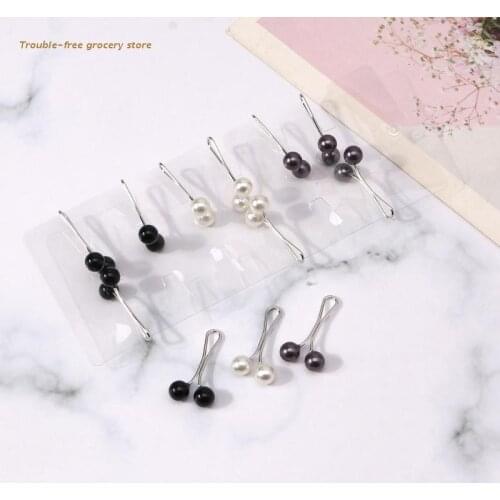 Muslim Style Women U-shaped Needle Pearl Scarf Clip Small Jewelry Neck Clip
