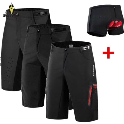 Wolfbike Summer Cycling Shorts Men Road Bike Downhill Motocross Loose Water Repellent Sports Riding MTB Bicycle Cycle Gel Shorts