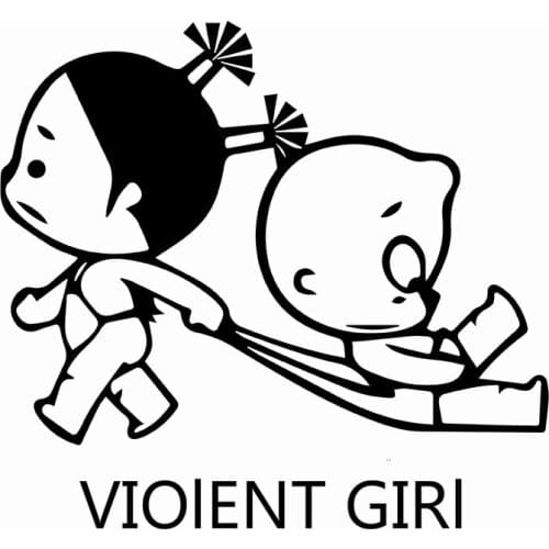 VIOlENT GIRl KIDS BABY ON BOARD PVC Car Sticker Cover Child Body Window Automobiles Exterior Accessories Vinyl Decal,19cm*15cm