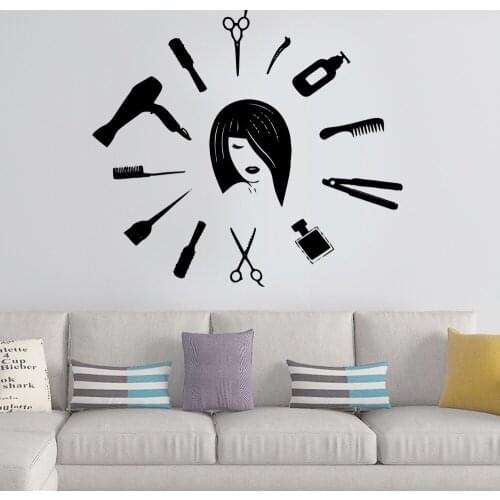 Beauty Salon Vinyl Wall Decals Modern Haircut Wall Art Stickers Fashionable Modern Wall Stickers Removable Mural Sticker