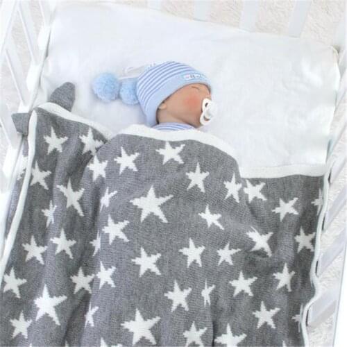 Knitted Baby Blanket Newborn Baby Swaddle Wrap Blanket Infant Baby Receiving Envelop Blanket Baby Crib Bedding Stroller Blankets