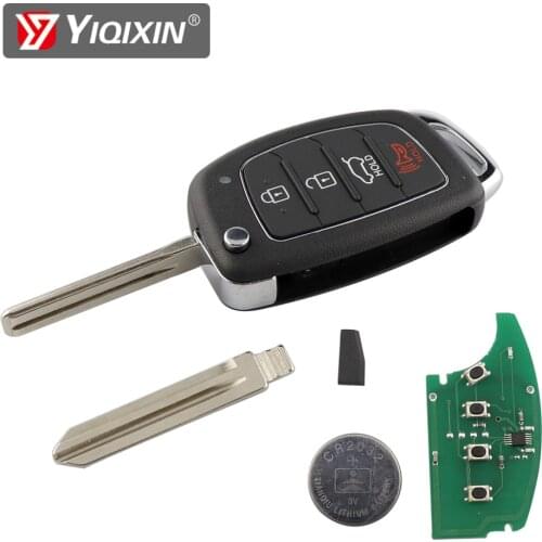 YIQIXIN 4 Button Remote Flip Key Fob For Hyundai Elantra Accent IX35 IX45 I30 Solaris Tucson I20 Santa Fe 315/433Mhz ID46 Chip