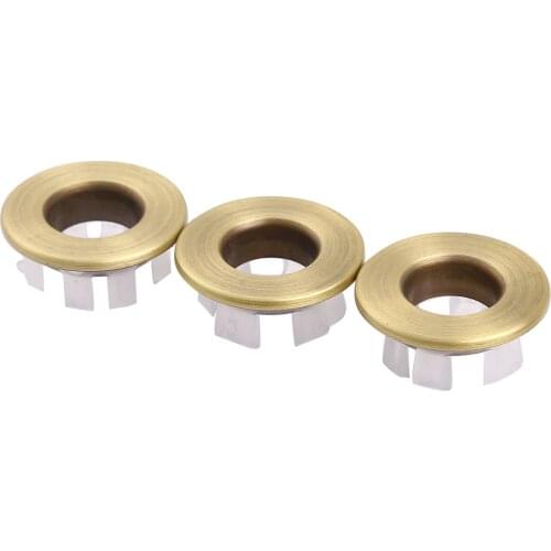 Sink Overflow Covers Metal Copper Sink Stopper Caps Bathroom Kitchen Drain Hole Plugs Decorative Basin Trim Round Holes Stoppers