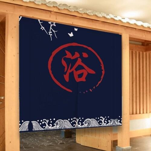 Bathroom Door Curtain Bath Partition Curtain Mens and Womens Bathhouse Toilets Locker Rooms Half Curtain Noren