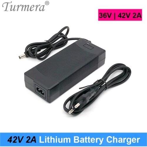 Turmera 42V 2A Lithium Battery Charger CC-CV Mode Smart Charging Indicator for 10S 36V Electric Bike and E-Scooter Batteries Use