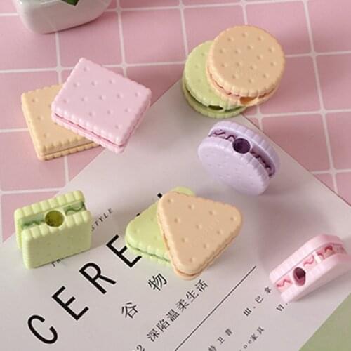 1 Pcs Cute Cookie Pencil Sharpener Creative Stationery School Office Supplies Back To School Lovely Student Prize for Kids Gift