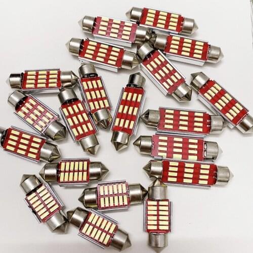 10pcs C5w C10w 31mm 36mm 39mm 41mm Canbus Error Free Auto Festoon 4014 Smd 16 LED Car Interior Dome Lamp Reading Bulb White