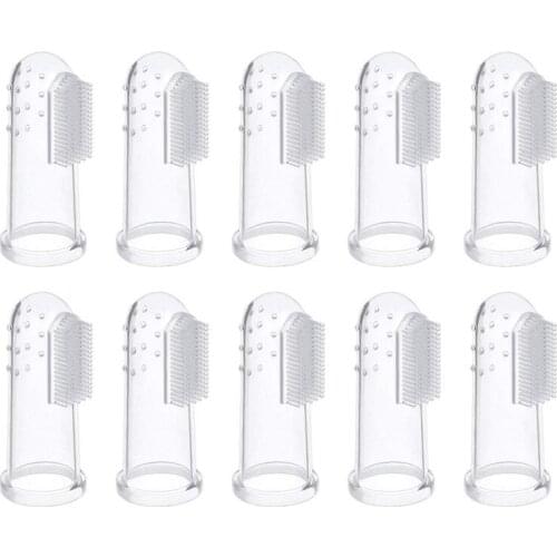 10 Pieces Soft Silicone Pet Finger Toothbrush, Tooth Cleaner Dog Cat Teeth Cleaning