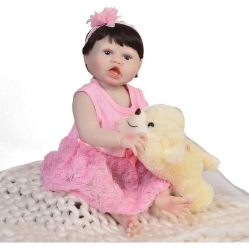 100% Non-toxic Silicone Doll Reborn girl Baby Toy 55cm Newborn Baby Birthday Gift For Child Early Education Interactive doll