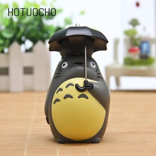 Hotuocho 2pcs 10cm Totoro Miniature Figurine Extra Large Umbrella Dragon Cat Hand Ornament Home Decor Arts Crafts Gift For Kids