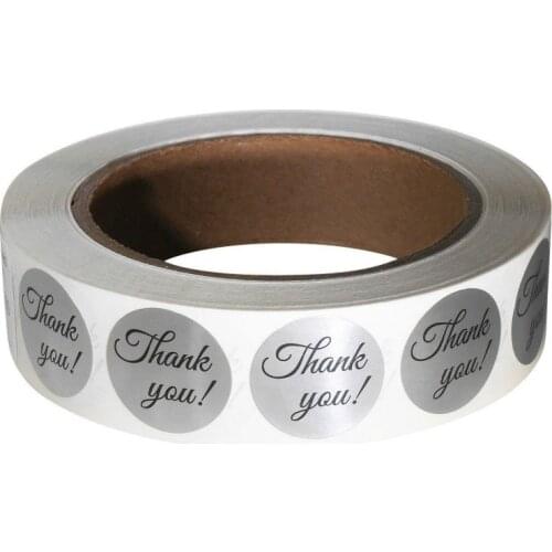 Silver Thank You Stickers Seal Labels 50-500pcs Labels Scrapbooking Stickers For Package Stationery Sticker 1 Inch