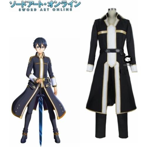 Anime Sword Art Online SAO Kirigaya Kazuto Kirito Cosplay Costume Party Christmas Halloween Custom Made Any Size