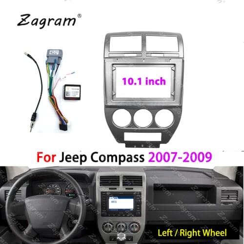 9 Inch 2 Din Car Video Fascia for Jeep compass 2007-2010 Panel CD DVD Player Audio Frame Dashboard Mount Kit