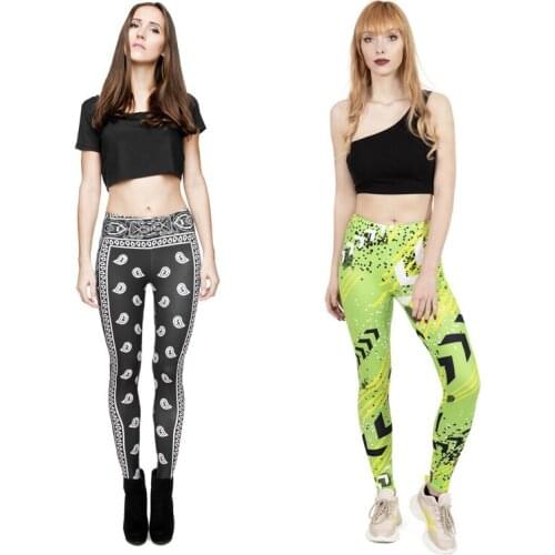 Women Print Pants High-waist Push Hip Slim Leggins Gym Sport Workout Fashion Tights High Elasticity Breathable Seamless Leggings