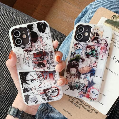 Anime Kimetsu No Yaiba Demon Slayer Kamado Tanjirou Phone Case For Iphone 12 11 Pro X XS Max XR 7 8 Plus White Soft Cover