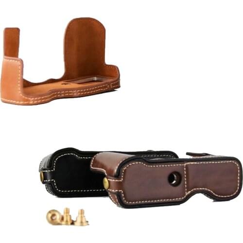 PU Leather Camera Case Bag Half Body Bottom Cover For FujiFilm XT10 XT20 XT30 Black Coffee Brown Opening Battery